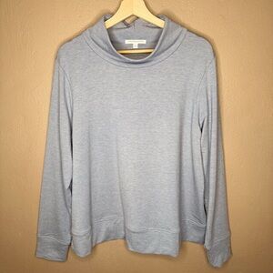 Fairway & Green Women's Blue Cowl Neck Lightweight Sweatshirt Size XL Loungewear